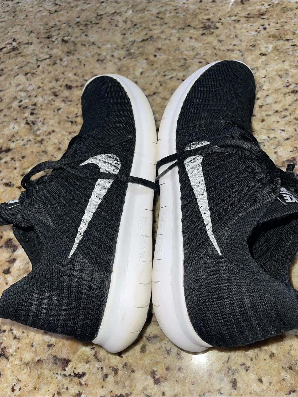 Nike Free RN Flyknit Black & White Running Shoes